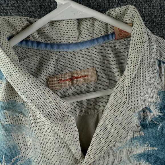 Tommy Bahama Mens Cotton Silk Button Up Shirt Short Sleeve Hawaii Floral Large - Picture 6 of 14